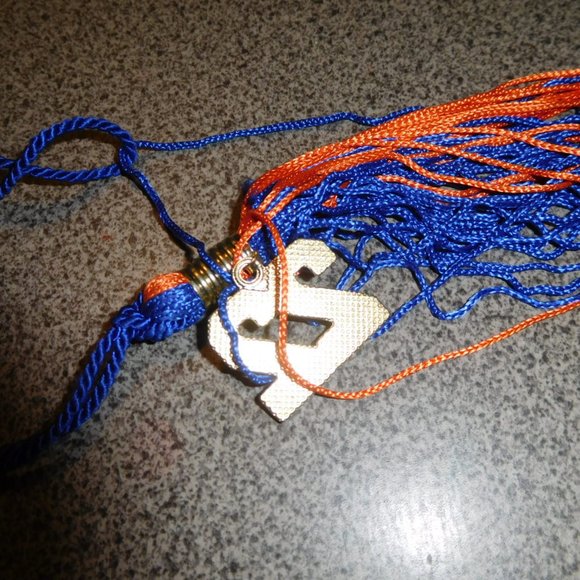 2022 MOTAR BOARD TASSLE GRADUATION ORANGE & BLUE TASSEL TASSLE LARGE #22 - Picture 3 of 4